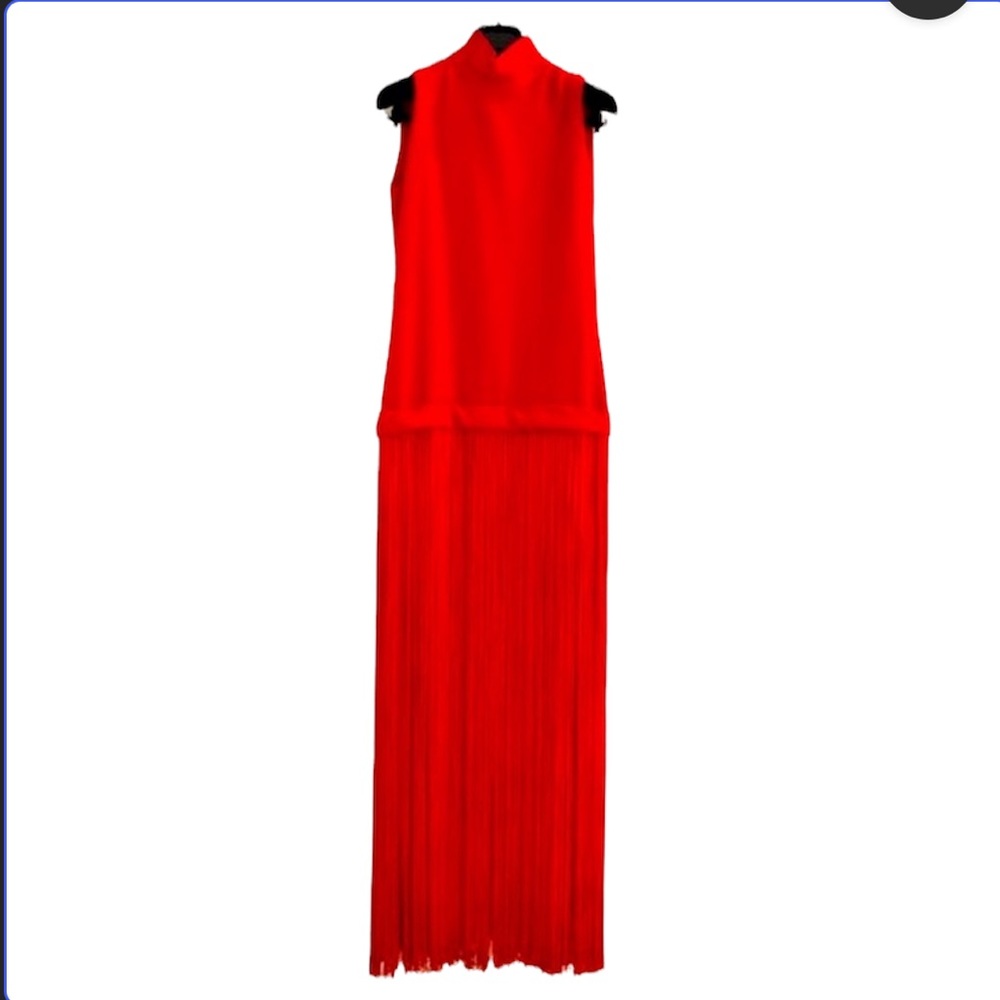 Vintage Adele Simpson couture fringed gown…